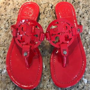Tory Burch Patent Leather Sandals Red